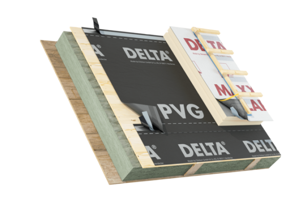 DELTA-PVG PLUS гидро и пароизоляционная плёнка с двумя зонами проклейки